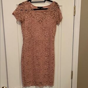 Elegant Lace Dress in Pink